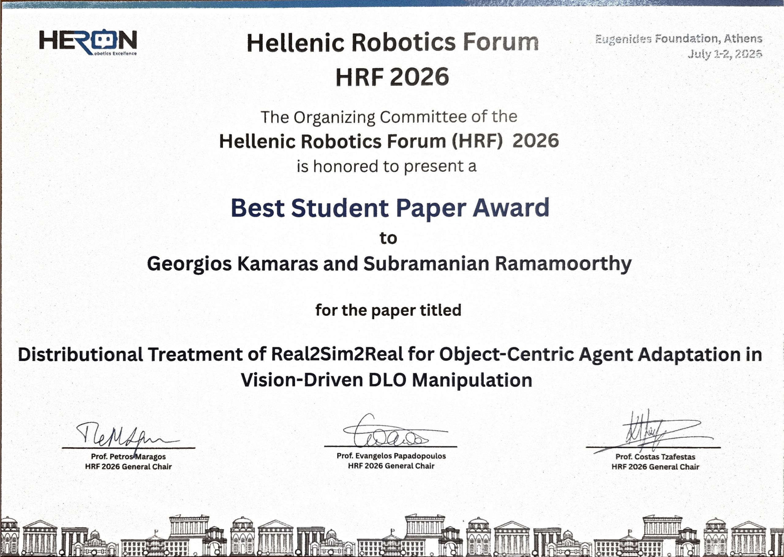 Hellenic Robotics Forum (HRF 2026)